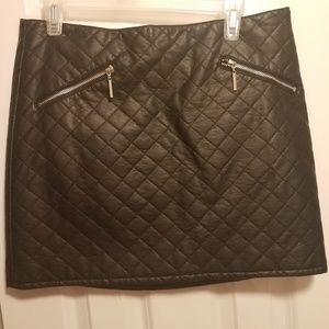 Leather black skirt
